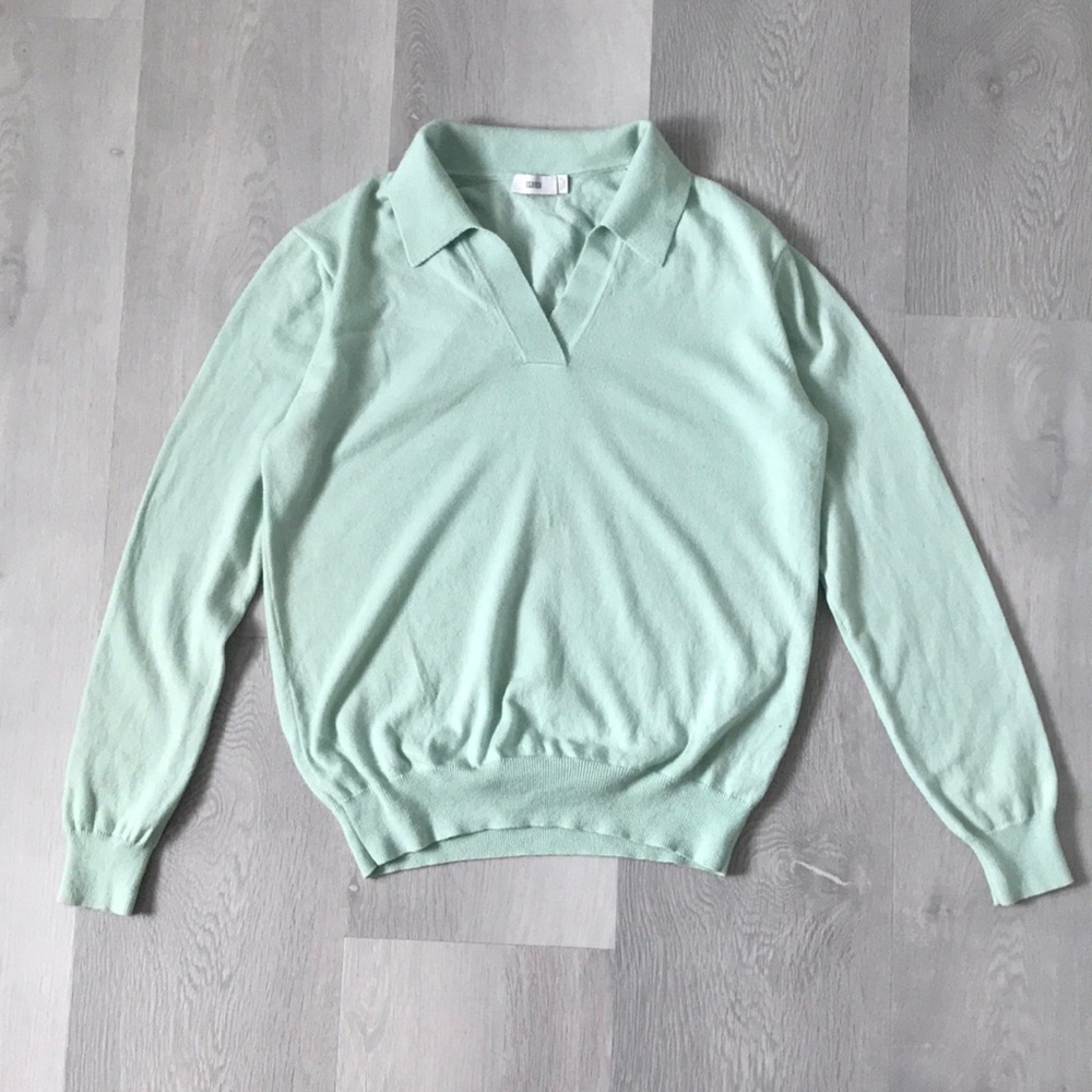 CLOSED POLO SWEATER LONG SLEEVE PULLOVER TEAL PULLOVER XL